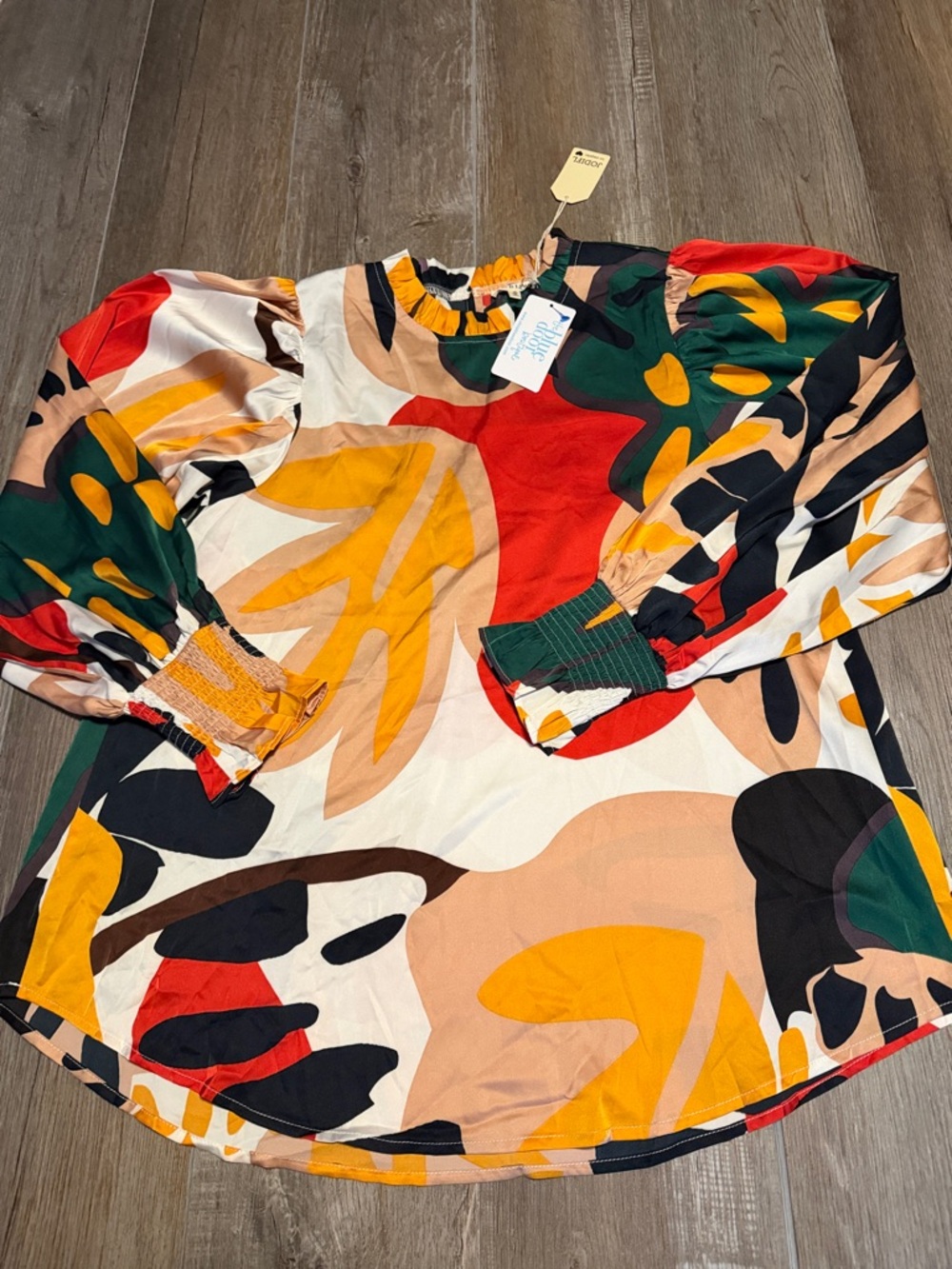 Jodifl yellow and multi-colored plaid women's blouse